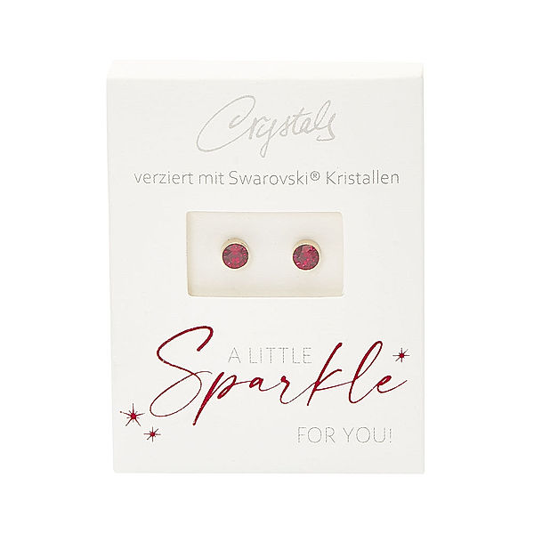 Crystals Ohrstecker - Sparkle - vergoldet - Rubin