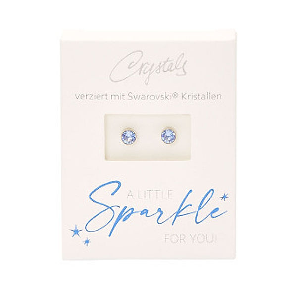 Crystals Ohrstecker - Sparkle - vergoldet - Saphir