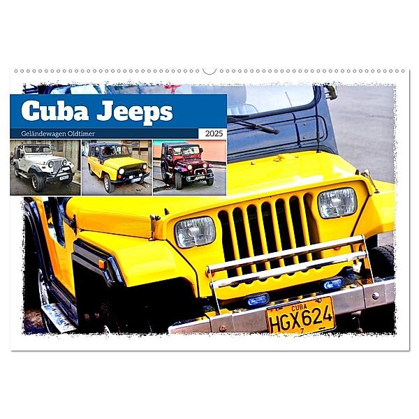 Cuba Jeeps - Geländewagen Oldtimer (Wandkalender 2025 DIN A2 quer), CALVENDO Monatskalender, Calvendo, Henning von Löwis of Menar