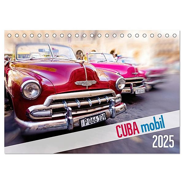 Cuba mobil - Kuba Autos (Tischkalender 2025 DIN A5 quer), CALVENDO Monatskalender, Calvendo, Micha Tuschy