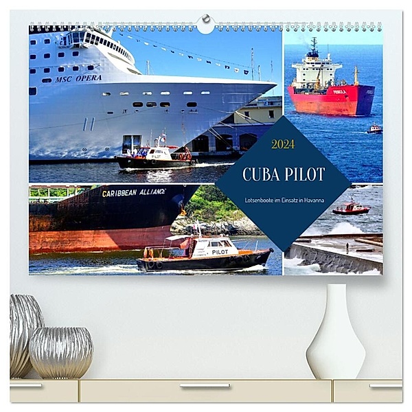 CUBA PILOT - Lotsenboote im Einsatz in Havanna (hochwertiger Premium Wandkalender 2024 DIN A2 quer), Kunstdruck in Hochglanz, Henning von Löwis of Menar