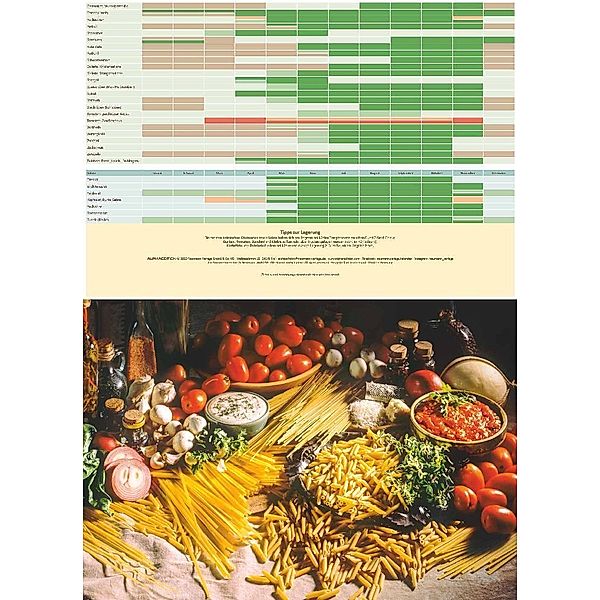 Culinaria - Der große Küchenkalender 2024 - Bildkalender 42x29 cm (42x58 geöffnet) - Rezeptkalender - inkl. Saisonkalender - mit Platz für Notizen
