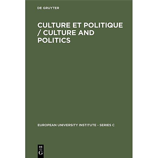 Culture et Politique / Culture and Politics