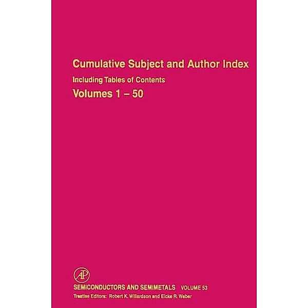 Cumulative Subject and Author Index Including Tables of Contents, Volumes 1-50