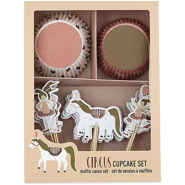 ava&yves Cupcake-Set CIRCUS GIRL 48-teilig in altrosa