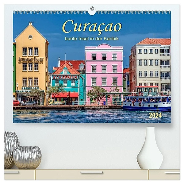 Curaçao - bunte Insel in der Karibik (hochwertiger Premium Wandkalender 2024 DIN A2 quer), Kunstdruck in Hochglanz, Peter Roder