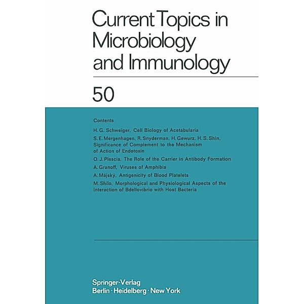 Current Topics in Microbiology and Immunology / Current Topics in Microbiology and Immunology Bd.50, W. Arber, O. Maaløe, R. Rott, H. G. Schweiger, M. Sela, L. Syru?ek, P. K. Vogt, E. Wecker, W. Braun, F. Cramer, R. Haas, W. Henle, P. H. Hofschneider, N. K. Jerne, P. Koldovský, H. Koprowski