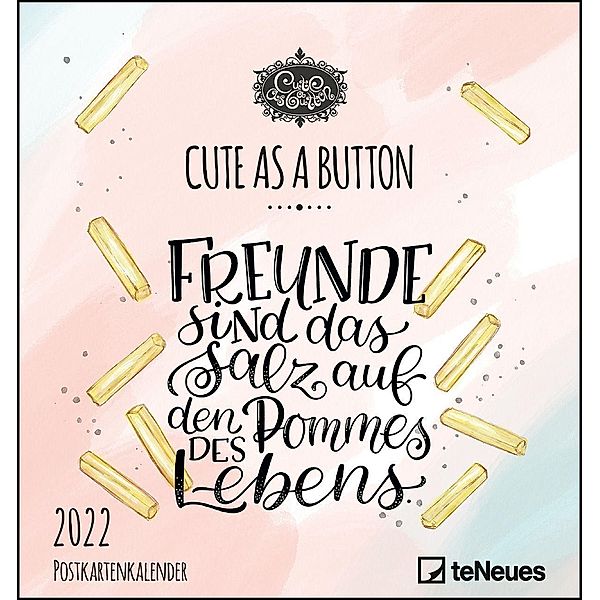 Cute as a button 2022 - Postkarten-Kalender - Kalender-mit-Postkarten - zum-raustrennen - 16x17