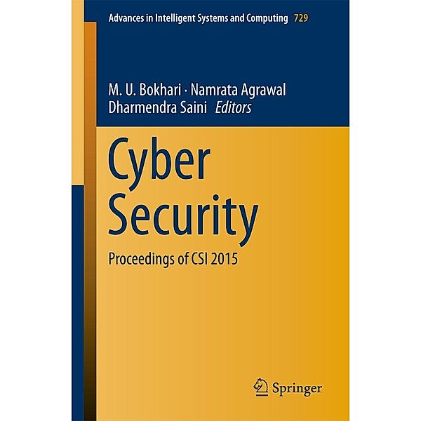 Cyber Security / Advances in Intelligent Systems and Computing Bd.729
