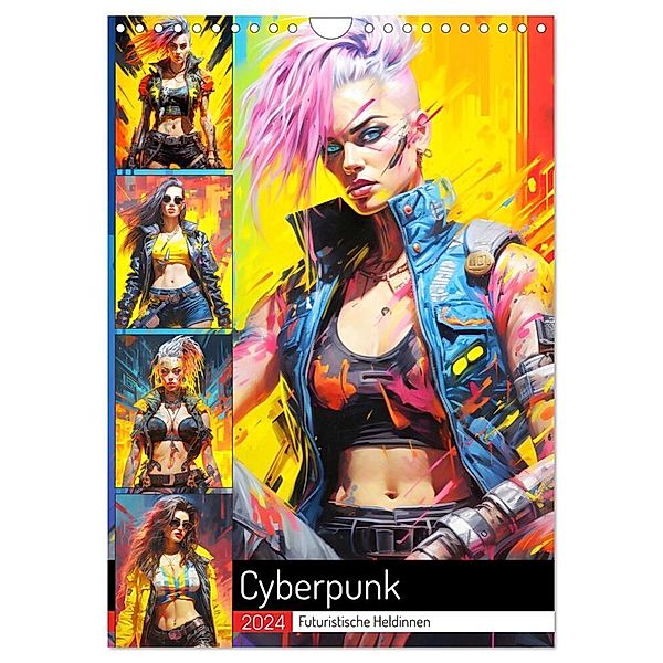 Cyberpunk. Futuristische Heldinnen (Wandkalender 2024 DIN A4 hoch), CALVENDO Monatskalender, Rose Hurley