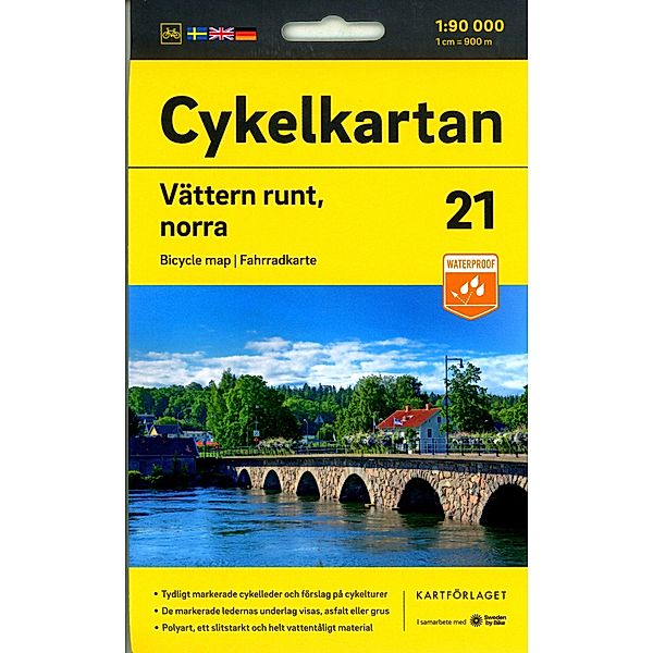 Cykelkartan Blad 21 Vättern runt, norra delen