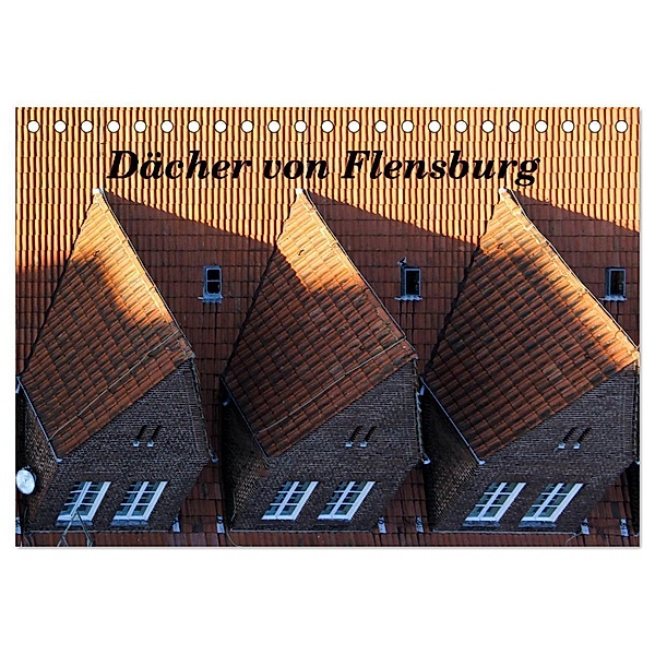 Dächer von Flensburg (Tischkalender 2024 DIN A5 quer), CALVENDO Monatskalender, Malkidam
