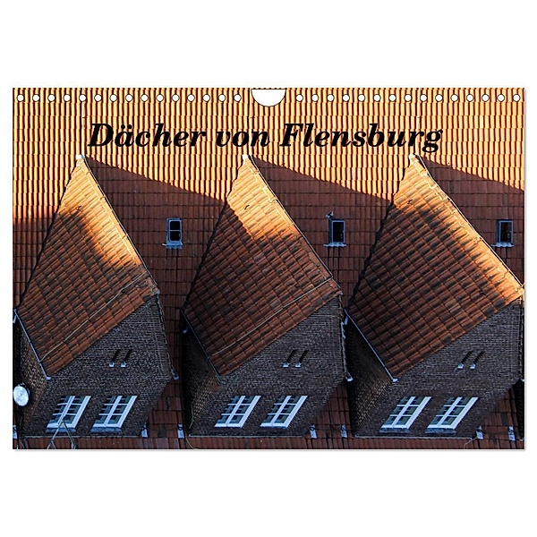 Dächer von Flensburg (Wandkalender 2024 DIN A4 quer), CALVENDO Monatskalender, Malkidam