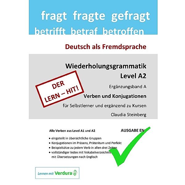 DaF - Wiederholungsgrammatik A2 - Ergänzungsband A - Verben und Konjugationen - Ausgabe EN, Claudia Steinberg