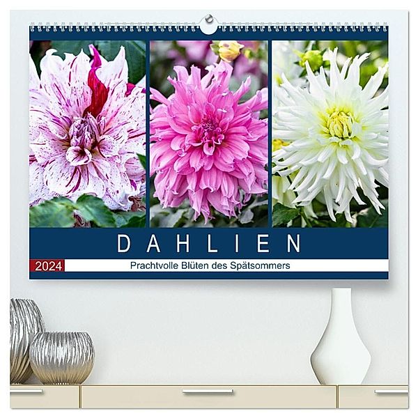 Dahlien - Prachtvolle Blüten des Spätsommers (hochwertiger Premium Wandkalender 2024 DIN A2 quer), Kunstdruck in Hochglanz, Dieter Meyer