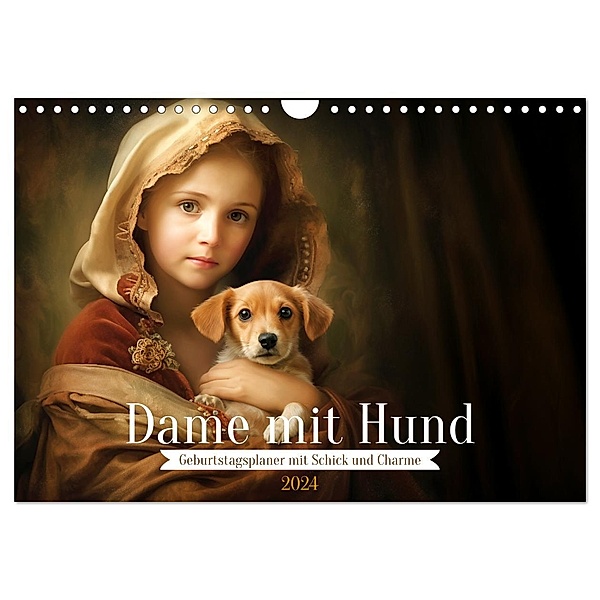 Dame mit Hund (Wandkalender 2024 DIN A4 quer), CALVENDO Monatskalender, Calvendo, Daniela Tapper