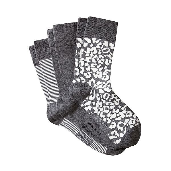 Damen Comfort Socken, grau-gemustert (Größe: 39-42)