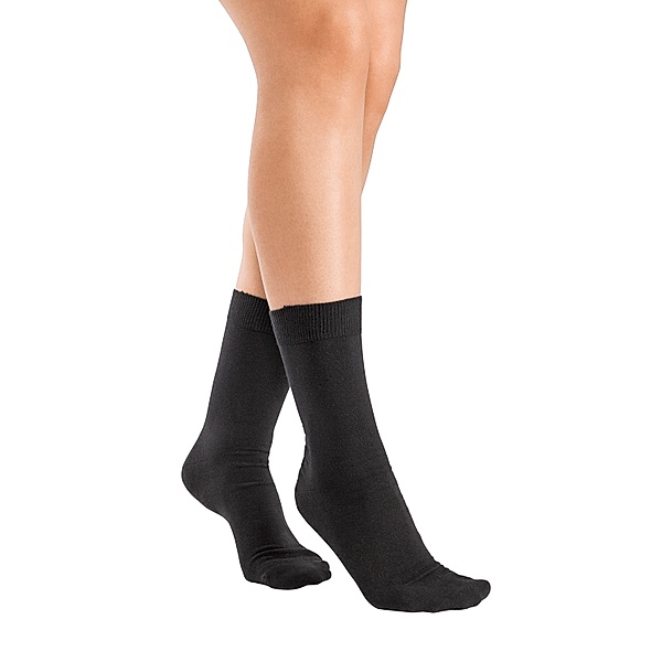 Damensocken ohne Gummi, 6er Pack (Farbe: schwarz, Größe: 39-42)