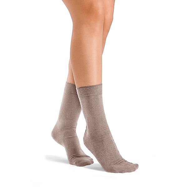 Orbisana Damensocken ohne Gummi, beige, 6 Paar (Größe: 35-38)