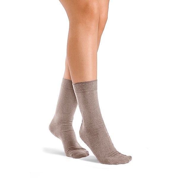 Orbisana Damensocken ohne Gummi, beige, 6 Paar (Größe: 39-42)