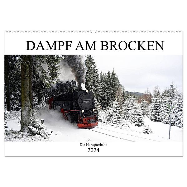 Dampf am Brocken - Die Harzquerbahn (Wandkalender 2024 DIN A2 quer), CALVENDO Monatskalender, Wolfgang Gerstner