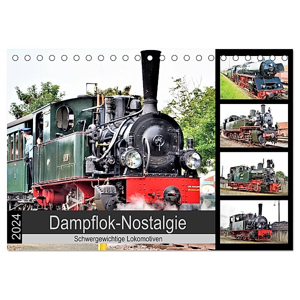 Dampflok-Nostalgie - 2024 schwergewichtige Lokomotiven (Tischkalender 2024 DIN A5 quer), CALVENDO Monatskalender, Günther Klünder