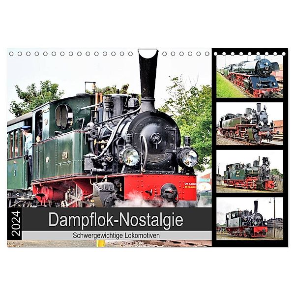 Dampflok-Nostalgie - 2024 schwergewichtige Lokomotiven (Wandkalender 2024 DIN A4 quer), CALVENDO Monatskalender, Günther Klünder