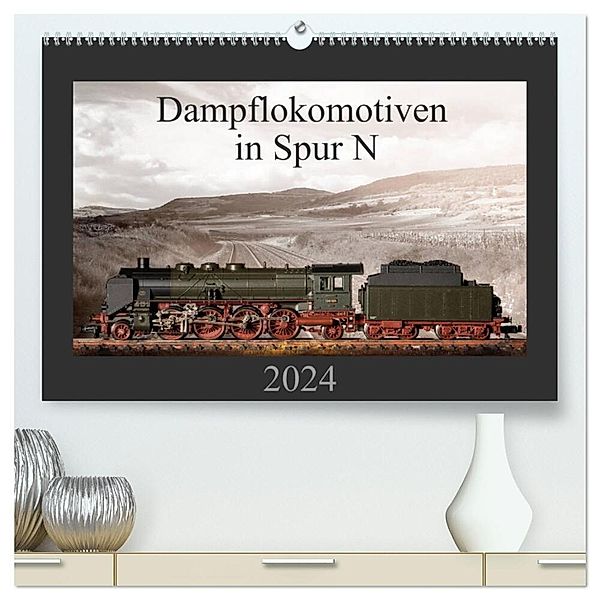 Dampflokomotiven in Spur N (hochwertiger Premium Wandkalender 2024 DIN A2 quer), Kunstdruck in Hochglanz, Christian Ritter Fotografie