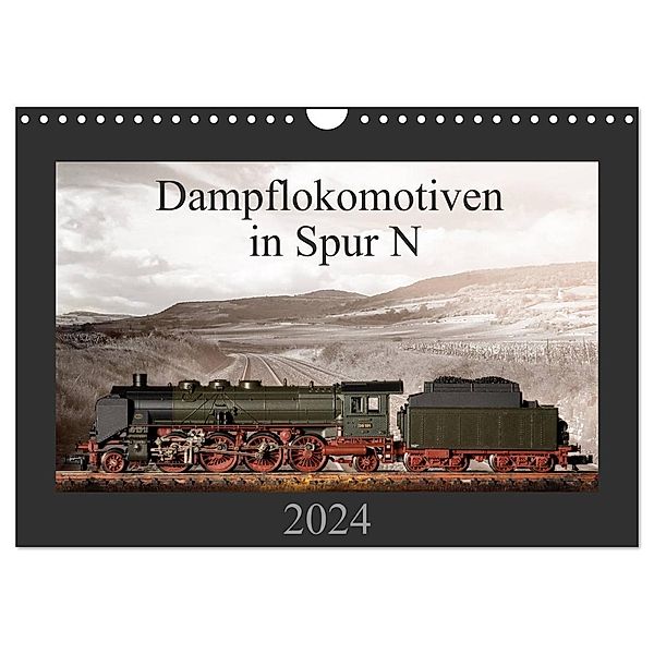 Dampflokomotiven in Spur N (Wandkalender 2024 DIN A4 quer), CALVENDO Monatskalender, Christian Ritter Fotografie