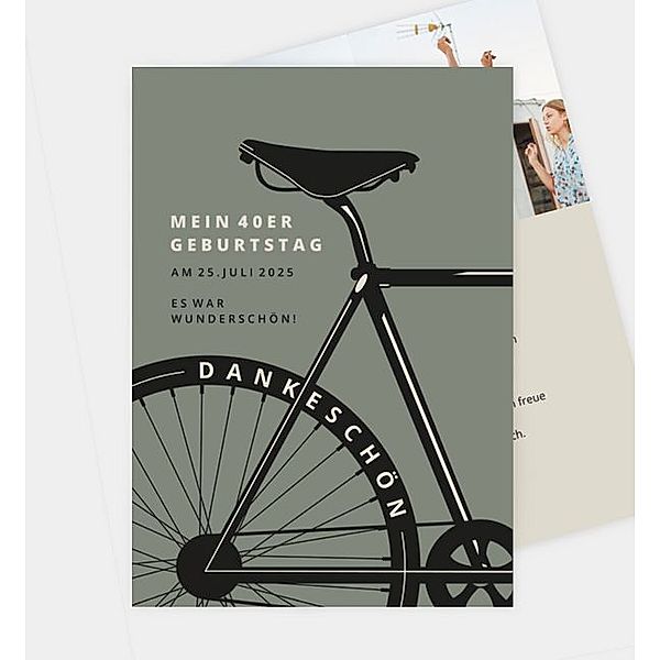 Dankeskarte Bike, Postkarte hoch (120 x 170mm)