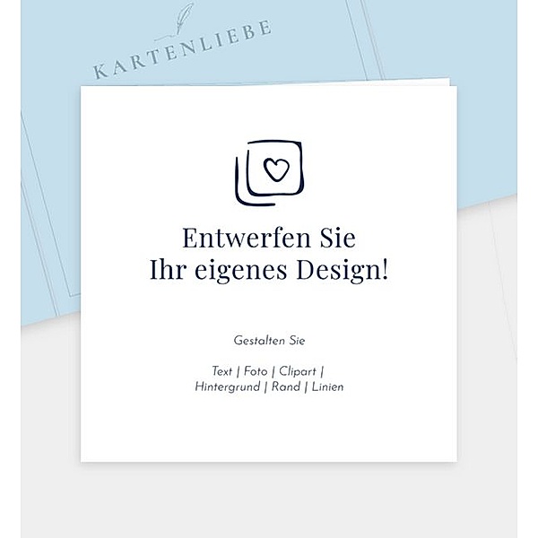 Dankeskarte Blanko Design, Doppel-Klappkarte quadratisch (145 x 145mm)