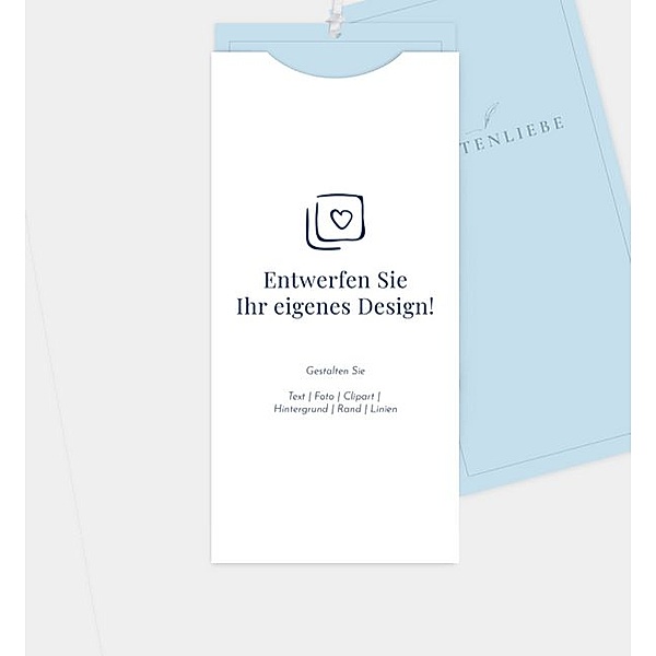 Dankeskarte Blanko Design, Einsteckkarte hoch  (103 x 213mm)