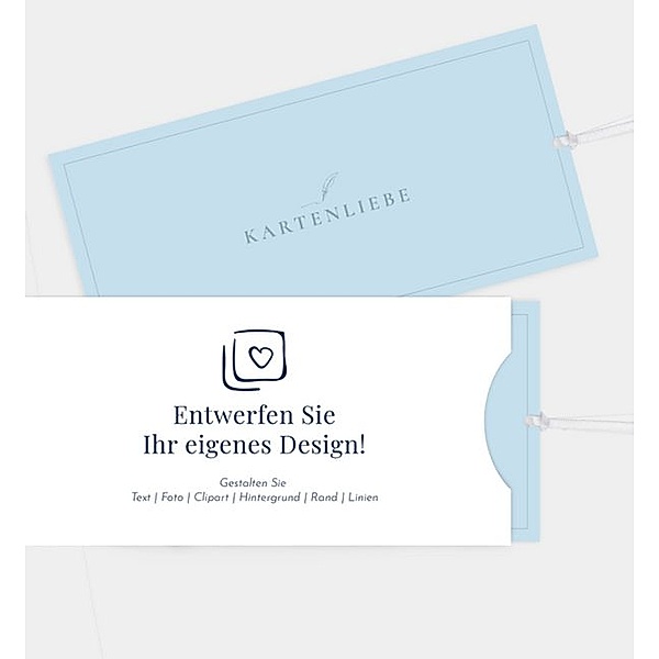 Dankeskarte Blanko Design, Einsteckkarte quer (213 x 103mm)