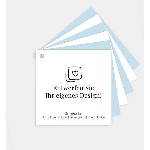 Dankeskarte Blanko Design, Kartenfächer quadratisch (105 x 105mm)