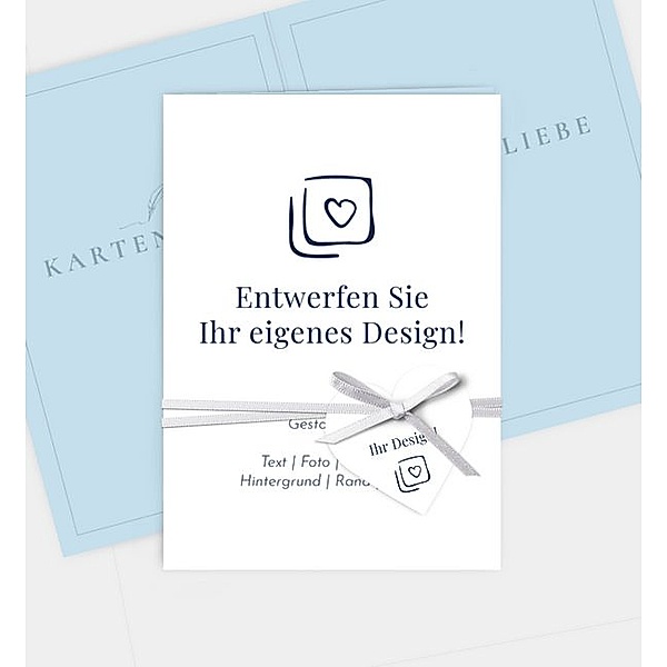 Dankeskarte Blanko Design, Klappkarte hoch (105 x 148mm)