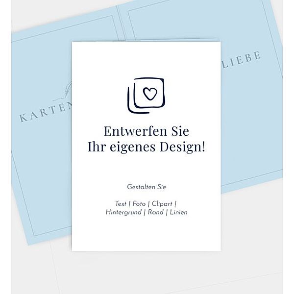 Dankeskarte Blanko Design, Klappkarte hoch (105 x 148mm)