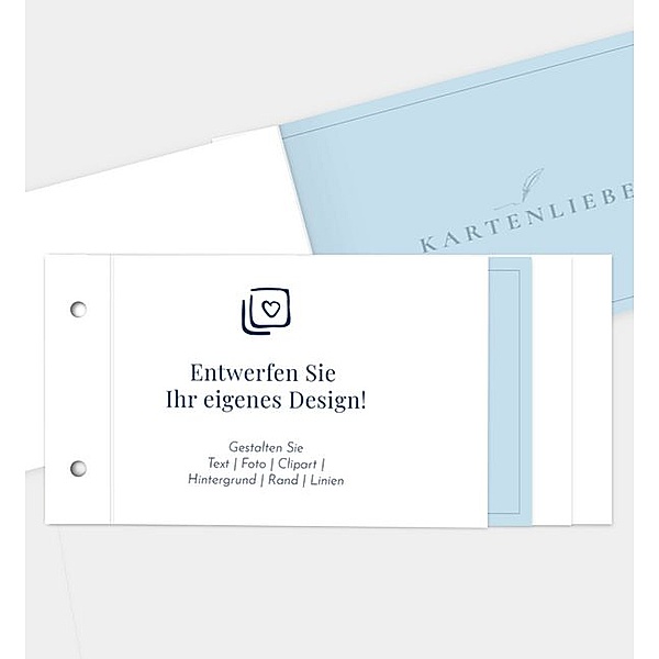 Dankeskarte Blanko Design - löschen, Booklet (210 x 100mm)