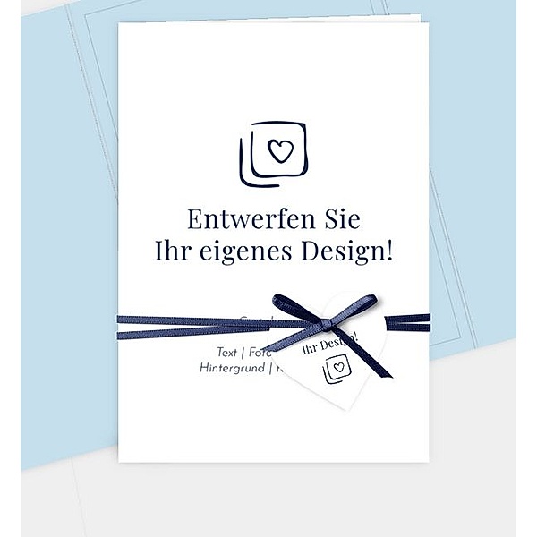 Dankeskarte Blanko Design - löschen, Doppel-Klappkarte hoch (120 x 170mm)