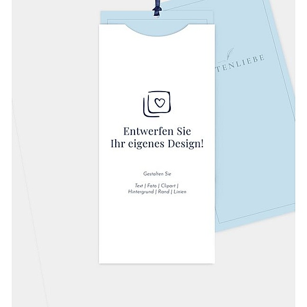 Dankeskarte Blanko Design - löschen, Einsteckkarte hoch  (103 x 213mm)
