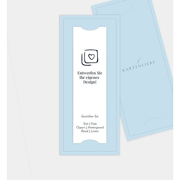 Dankeskarte Blanko Design - löschen, Fotostreifen mit Tasche (90 x 210mm)