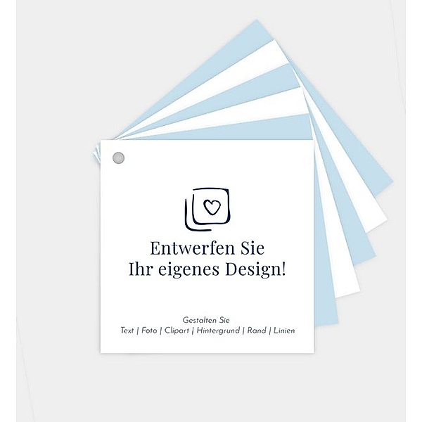 Dankeskarte Blanko Design - löschen, Kartenfächer quadratisch (105 x 105mm)