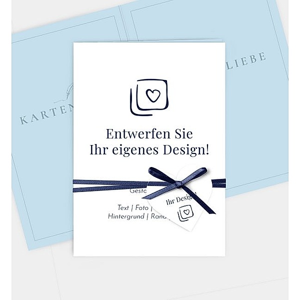 Dankeskarte Blanko Design - löschen, Klappkarte hoch (105 x 148mm)