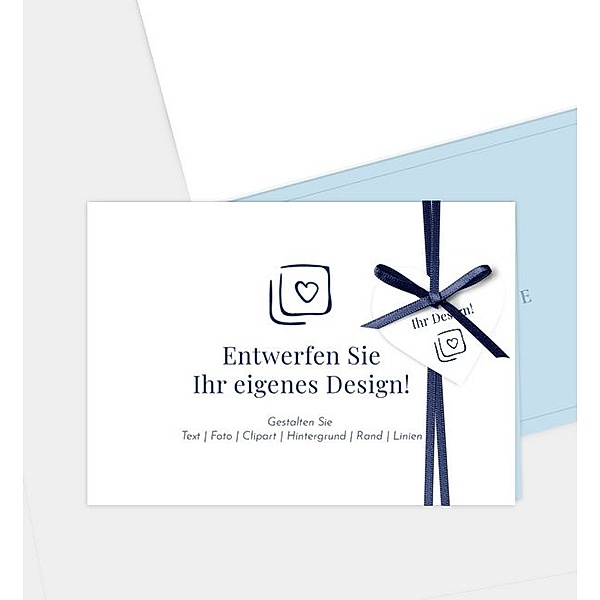 Dankeskarte Blanko Design - löschen, Klappkarte quer, Faltung oben (148 x 105mm)