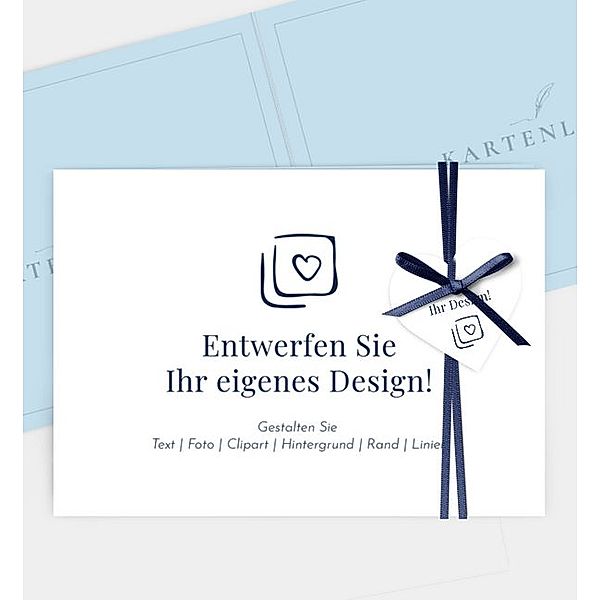 Dankeskarte Blanko Design - löschen, Klappkarte quer (170 x 120mm)