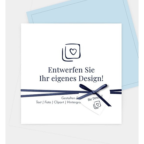 Dankeskarte Blanko Design - löschen, Postkarte quadratisch (145 x 145mm)