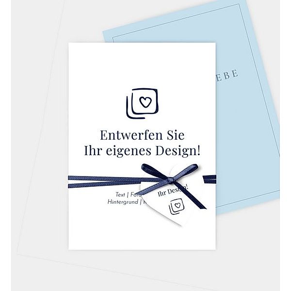 Dankeskarte Blanko Design - löschen, Postkarte hoch (105 x 148mm)