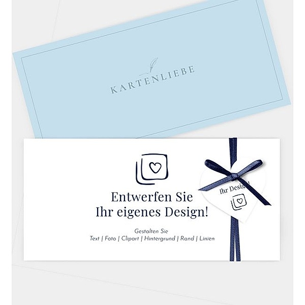 Dankeskarte Blanko Design - löschen, Postkarte quer (210 x 100mm)