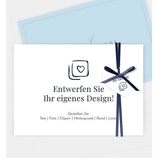 Dankeskarte Blanko Design - löschen, Postkarte quer (170 x 120mm)