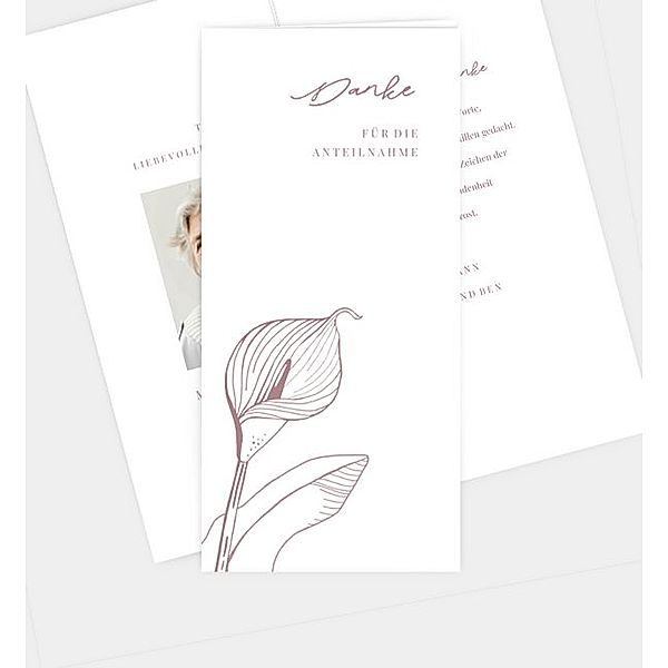 Dankeskarte Calla Illustrativ, Klappkarte hoch (100 x 210mm)