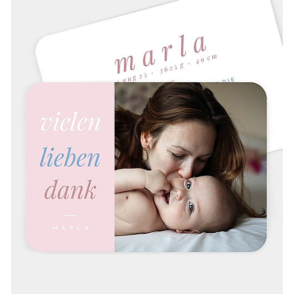 Dankeskarte Cute Words, Postkarte quer (170 x 120mm)